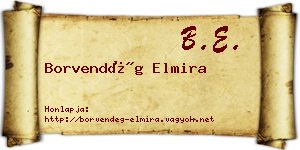 Borvendég Elmira névjegykártya